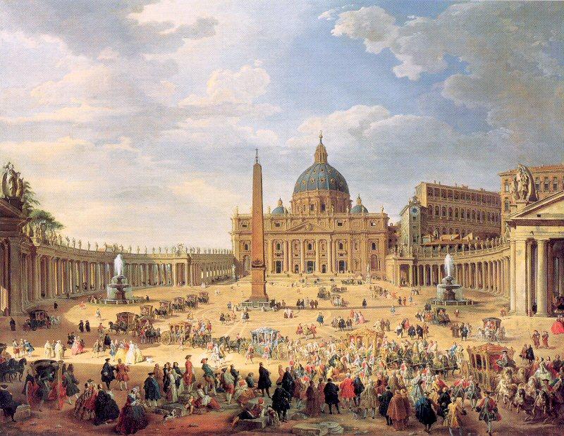 Panini, Giovanni Paolo Departure of Duc de Choiseul from the Piazza di St. Pietro oil painting image